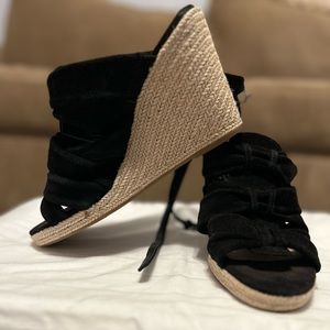 Sam Edelman Black Sandal Suede Size 8